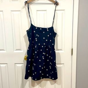 Simple navy blue dress with stars